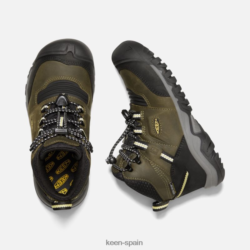 67LRTD580 Keen niños Bota impermeable Big \'Ridge Flex cidra oscura oliva oscura