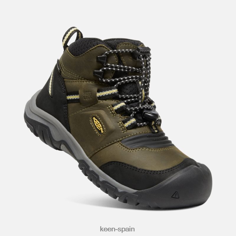 67LRTD580 Keen niños Bota impermeable Big \'Ridge Flex cidra oscura oliva oscura