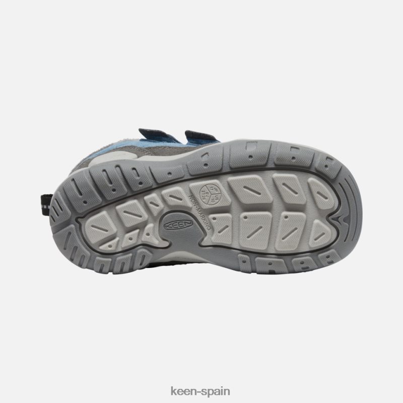 67LRTD539 Keen niños chukka con doble tira y nudo pequeño sombra azul imán