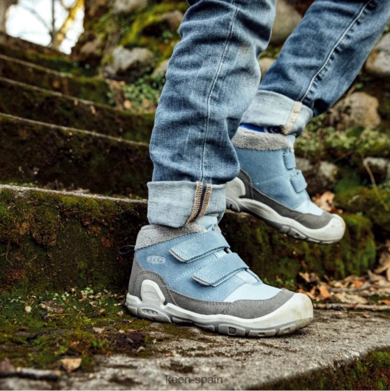 67LRTD539 Keen niños chukka con doble tira y nudo pequeño sombra azul imán