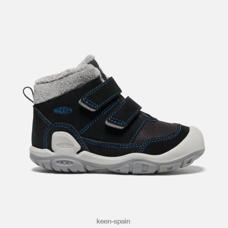 67LRTD557 Keen niños chukka con doble tira y nudo pequeño negro-azul mykonos