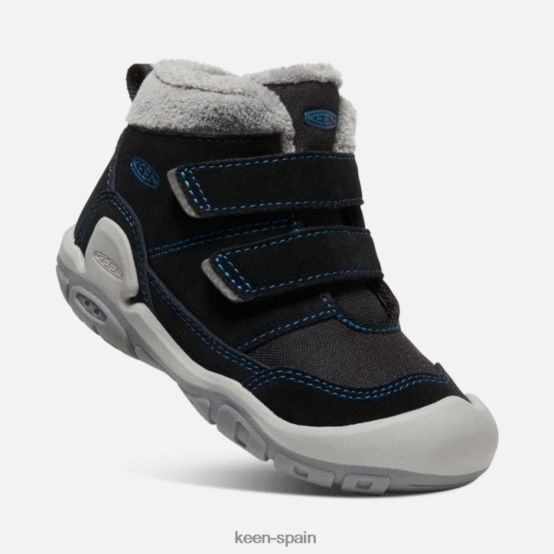 67LRTD557 Keen niños chukka con doble tira y nudo pequeño negro-azul mykonos