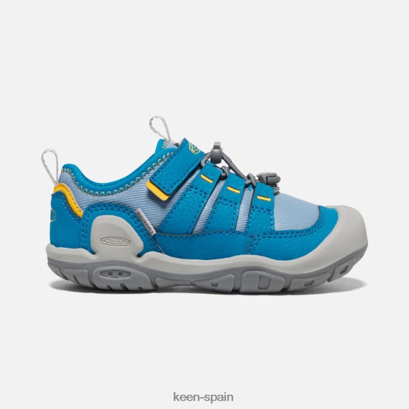67LRTD562 Keen niños zapatillas pequeñas con nudo hueco sombra azul-mykonos azul