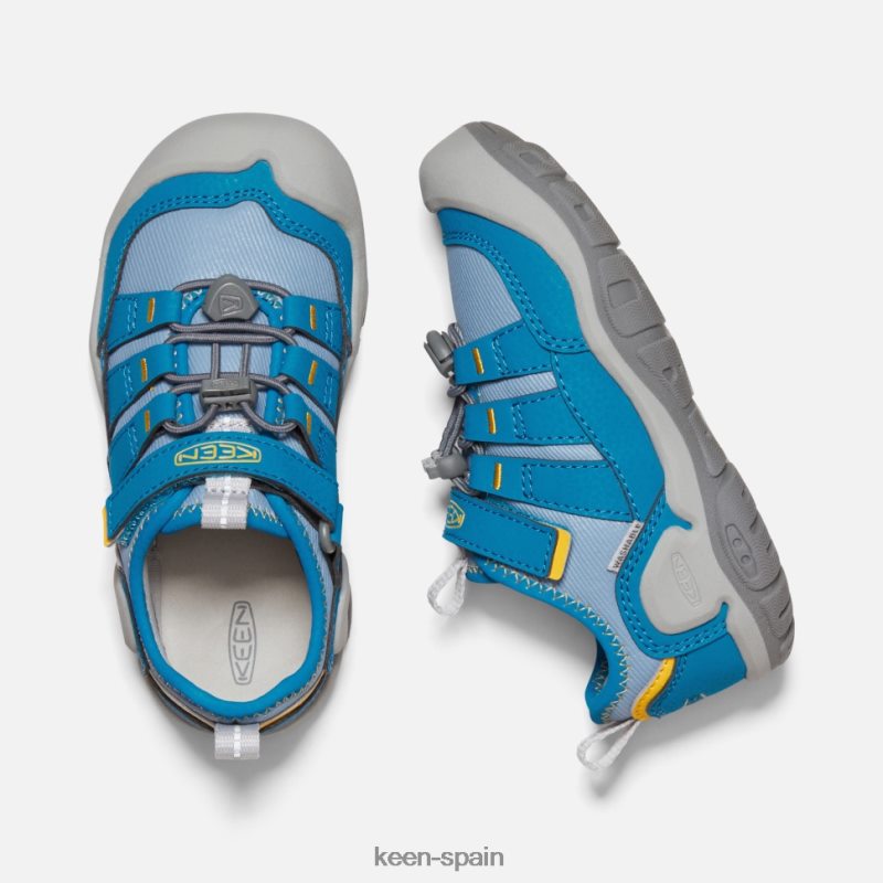 67LRTD562 Keen niños zapatillas pequeñas con nudo hueco sombra azul-mykonos azul