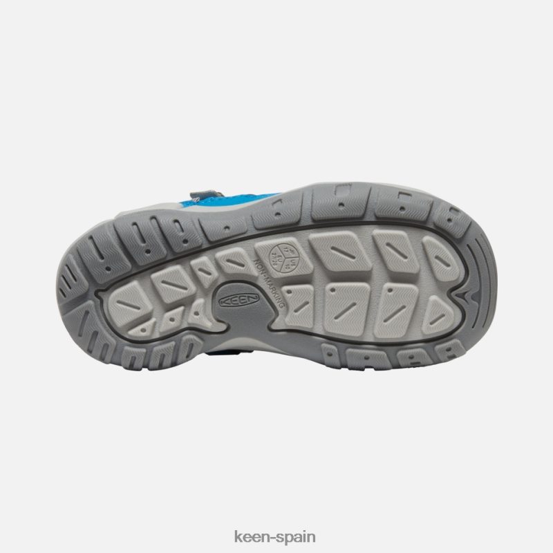67LRTD562 Keen niños zapatillas pequeñas con nudo hueco sombra azul-mykonos azul