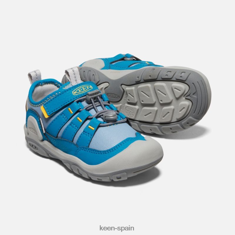 67LRTD562 Keen niños zapatillas pequeñas con nudo hueco sombra azul-mykonos azul