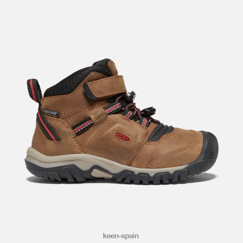 67LRTD609 Keen niños bota impermeable little 'ridge flex alfombra roja de bisonte