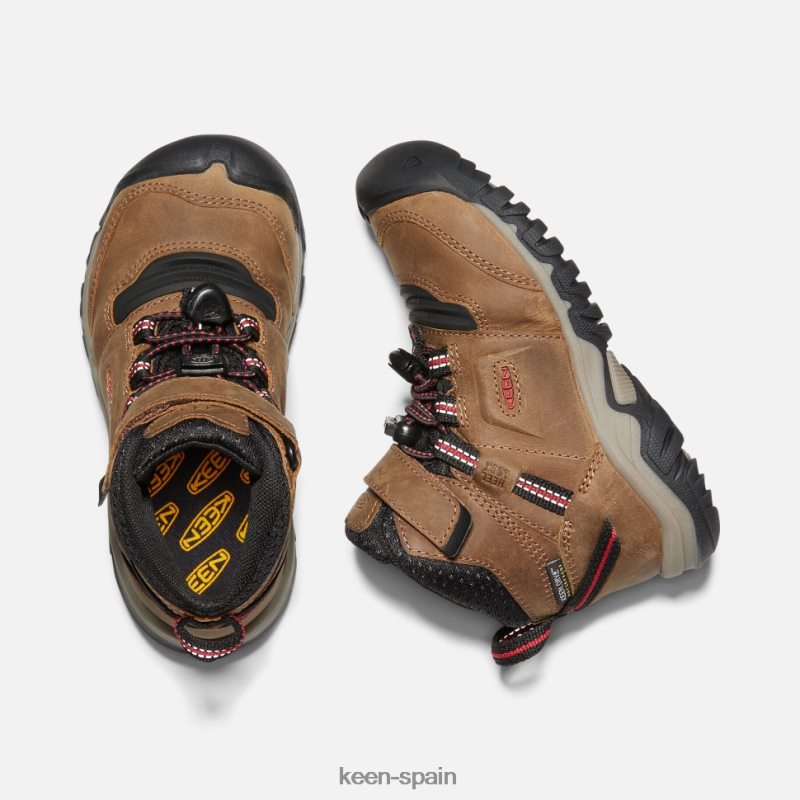 67LRTD609 Keen niños bota impermeable little \'ridge flex alfombra roja de bisonte