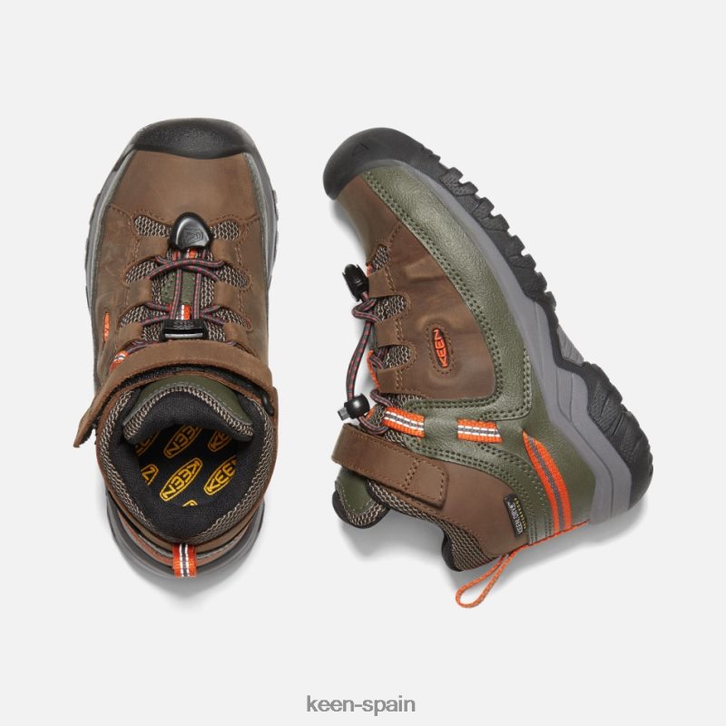 67LRTD284 Keen niños botas de montaña impermeables targhee para jóvenes noche oscura tierra-bosque