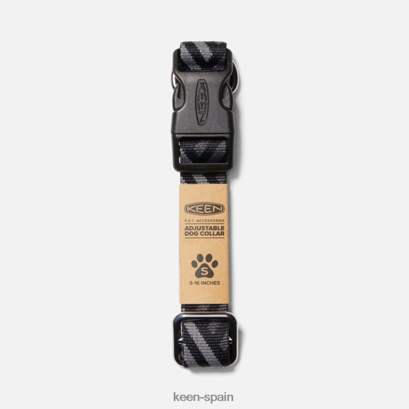 67LRTD440 Keen unisexo collar de perro negro-gris acero