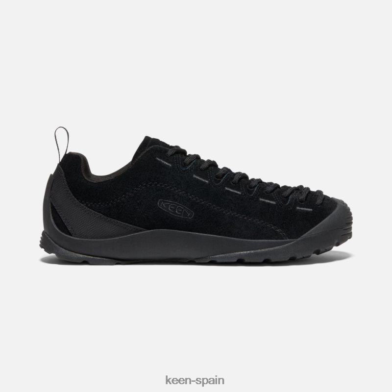 67LRTD11 Keen presentado zapatillas de ante jaspe peludo negro-negro