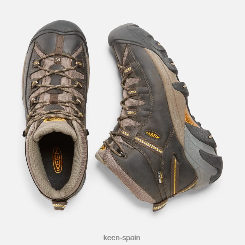 67LRTD250 Keen presentado botas de montaña impermeables targhee ii negro amarillo oliva