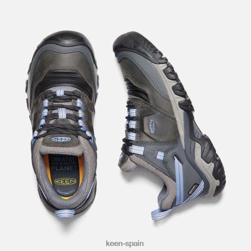 67LRTD200 Keen presentado zapatos de senderismo impermeables ridge flex hortensia gris acero